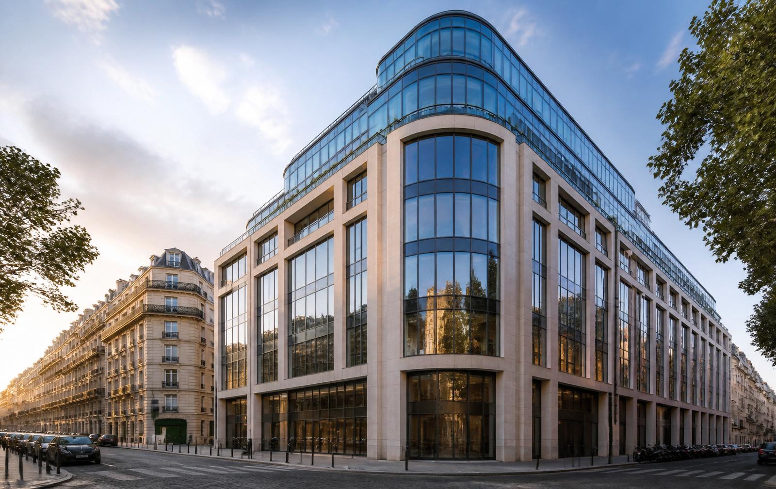 Modern European commercial real estate building